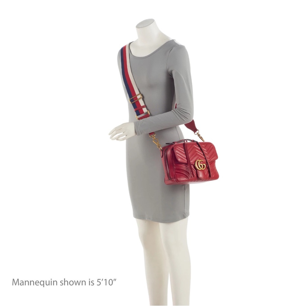 Gucci Red Crossbody Bag with Chevron Quilting - Picture 3 of 16
